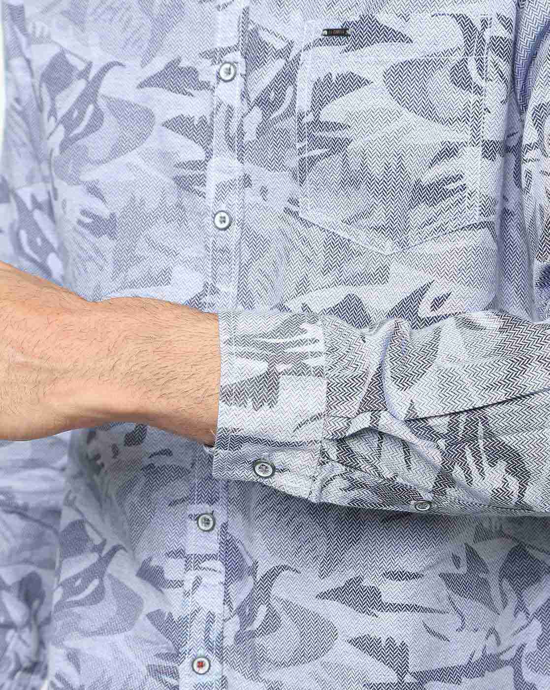 Lee Cooper | Printed Shirt with Patch Pocket|2