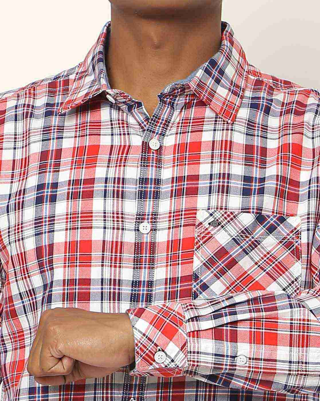 Lee Cooper | Checked Cut-Away Collar Shirt|2