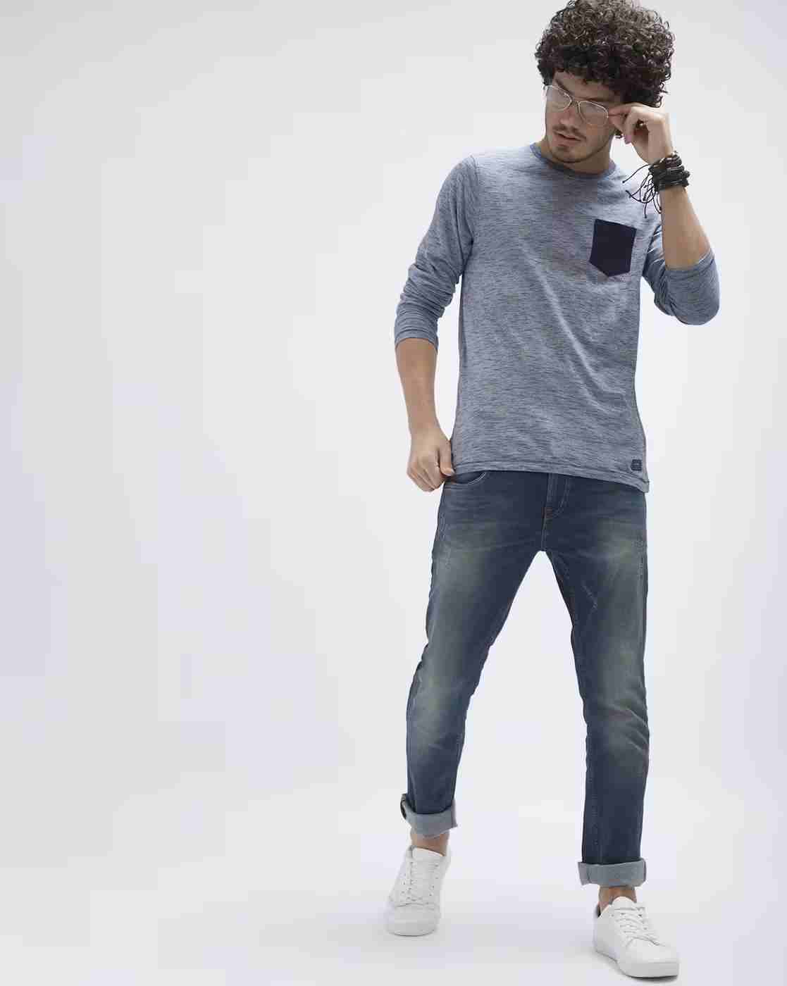 Lee Cooper | Heathered Crew-Neck T-shirt with Patch Pocket|4