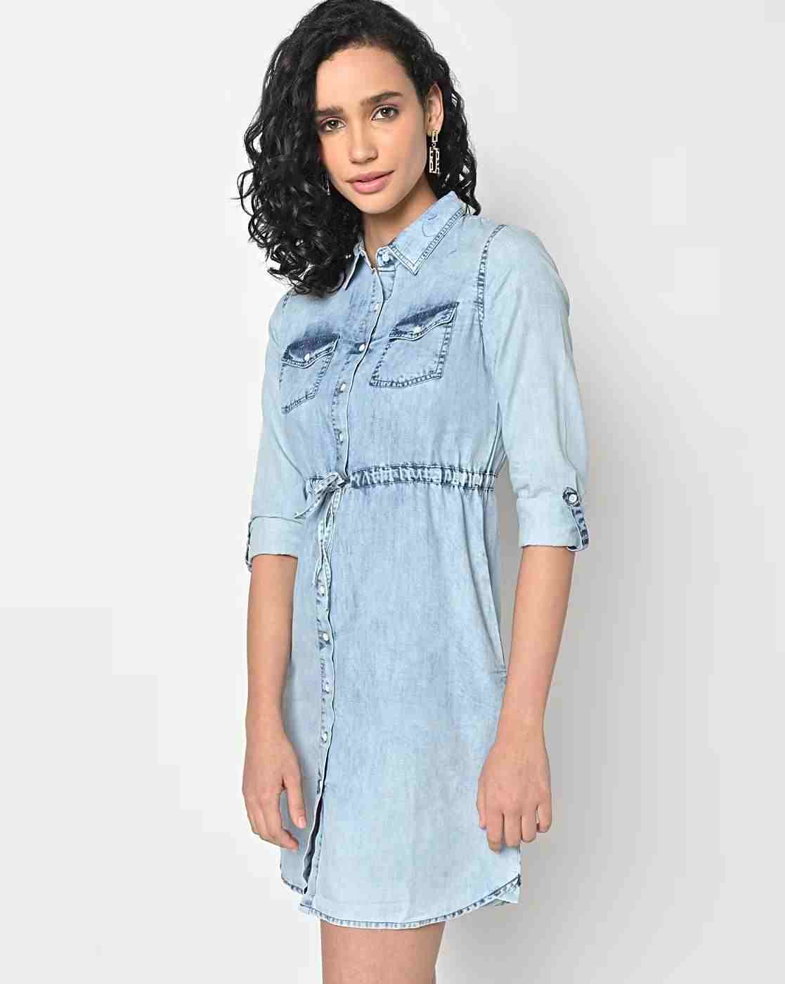 Lee Cooper | Washed Shirt Dress with Flap Pockets|0