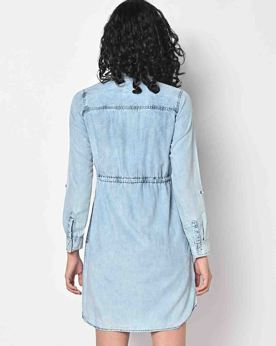 Lee Cooper | Washed Shirt Dress with Flap Pockets|2