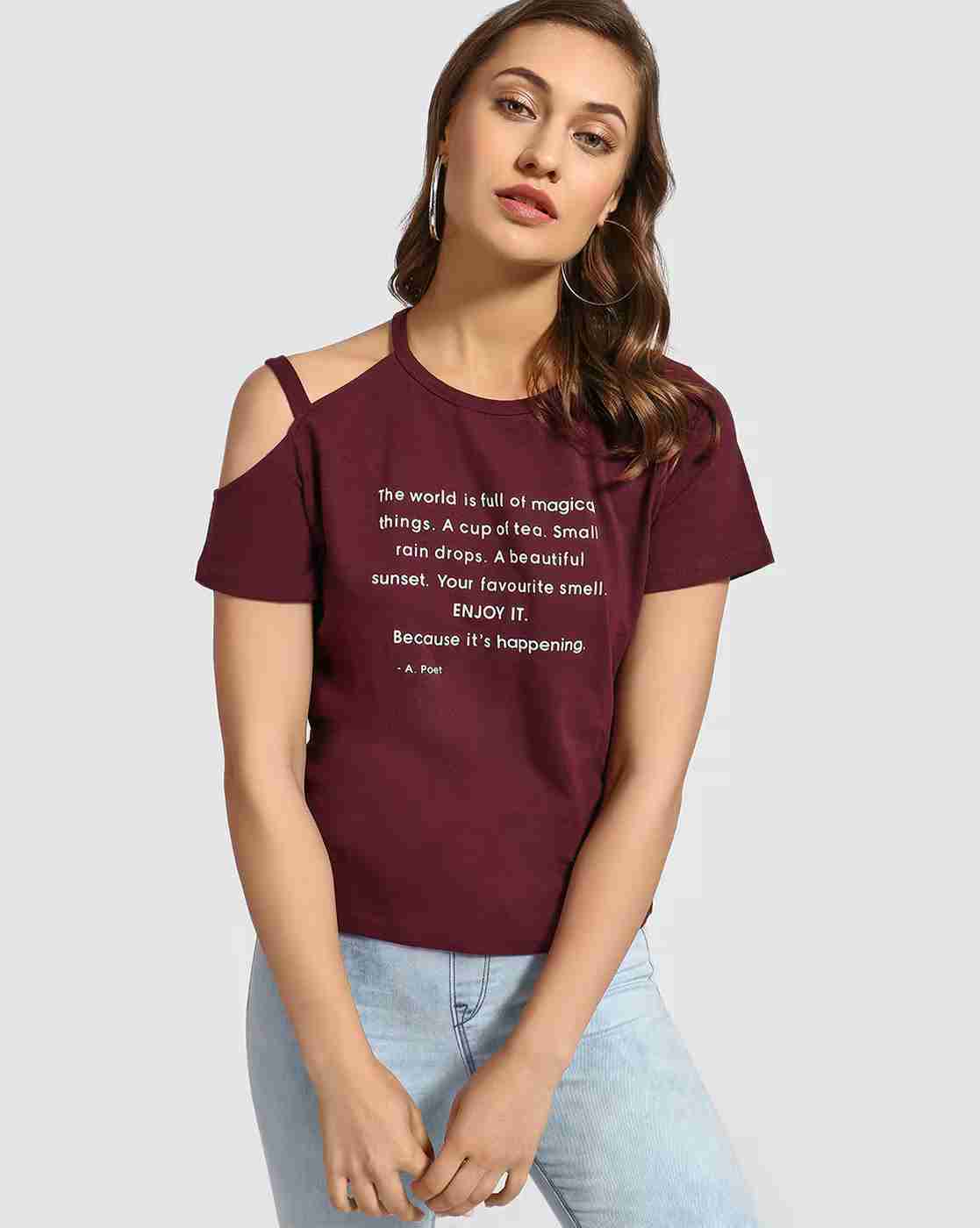 Lee Cooper | Typographic Print Crew-Neck T-shirt with Cut-Outs|0
