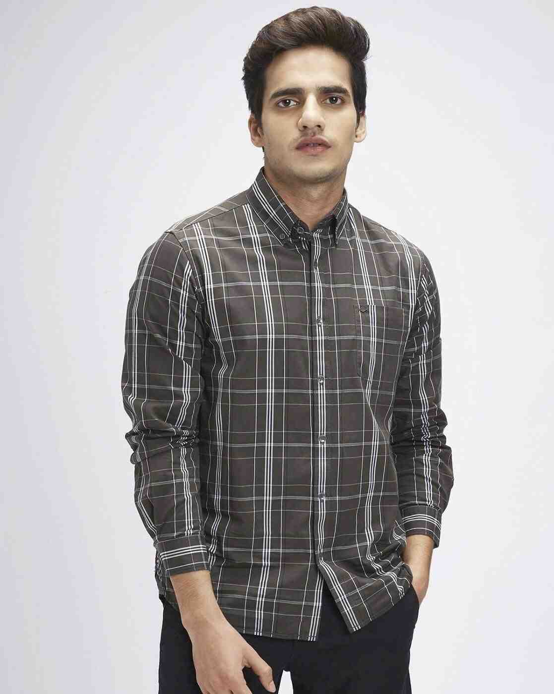 Lee Cooper | Checked Button-Down Shirt with Patch Pocket|0