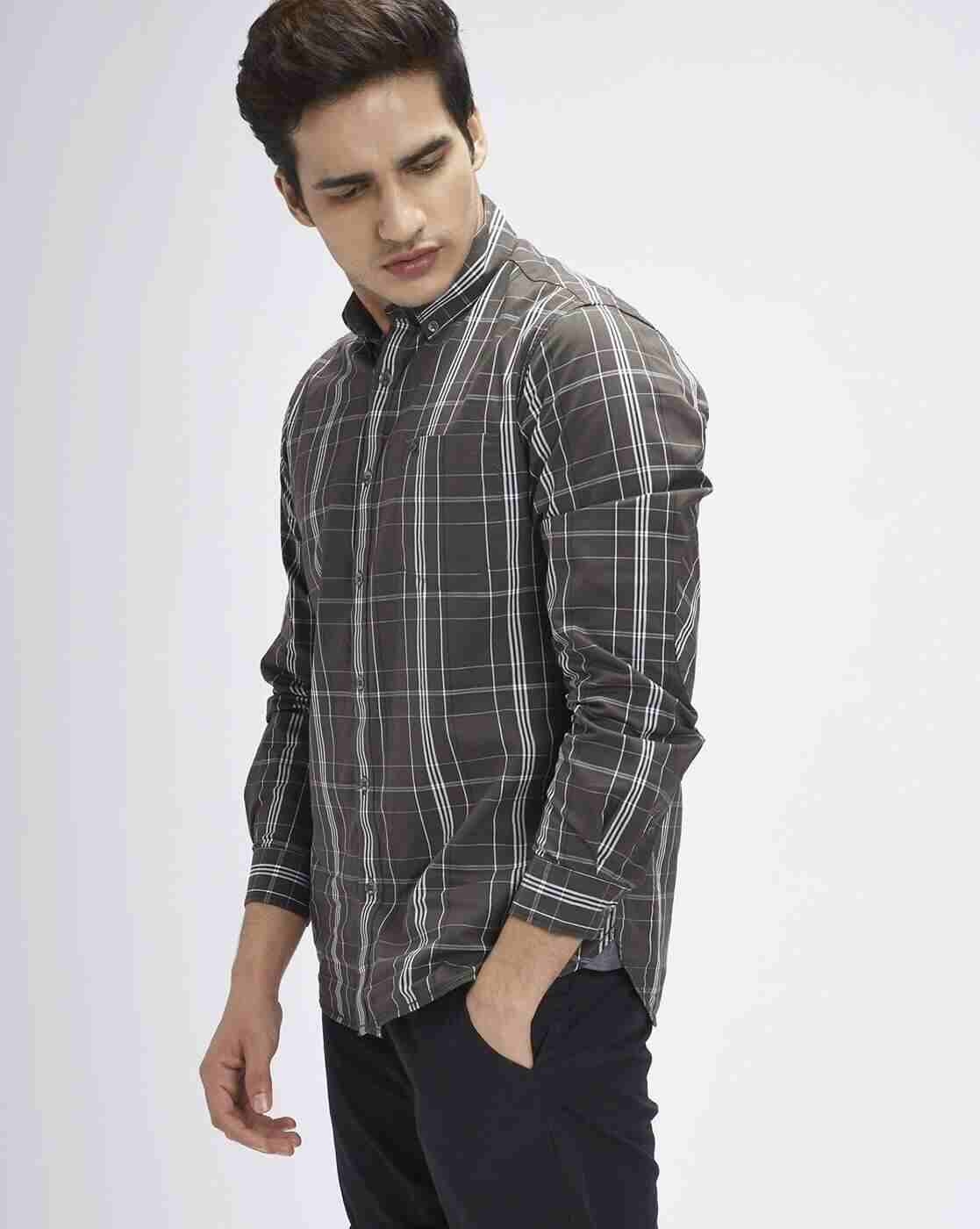 Lee Cooper | Checked Button-Down Shirt with Patch Pocket|1