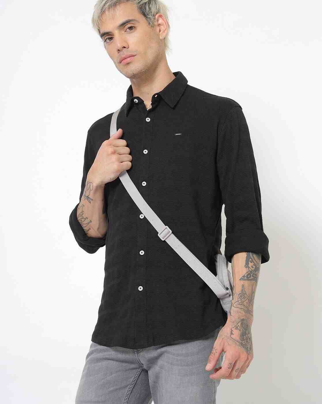 Lee Cooper | Textured Shirt with Patch Pocket|0