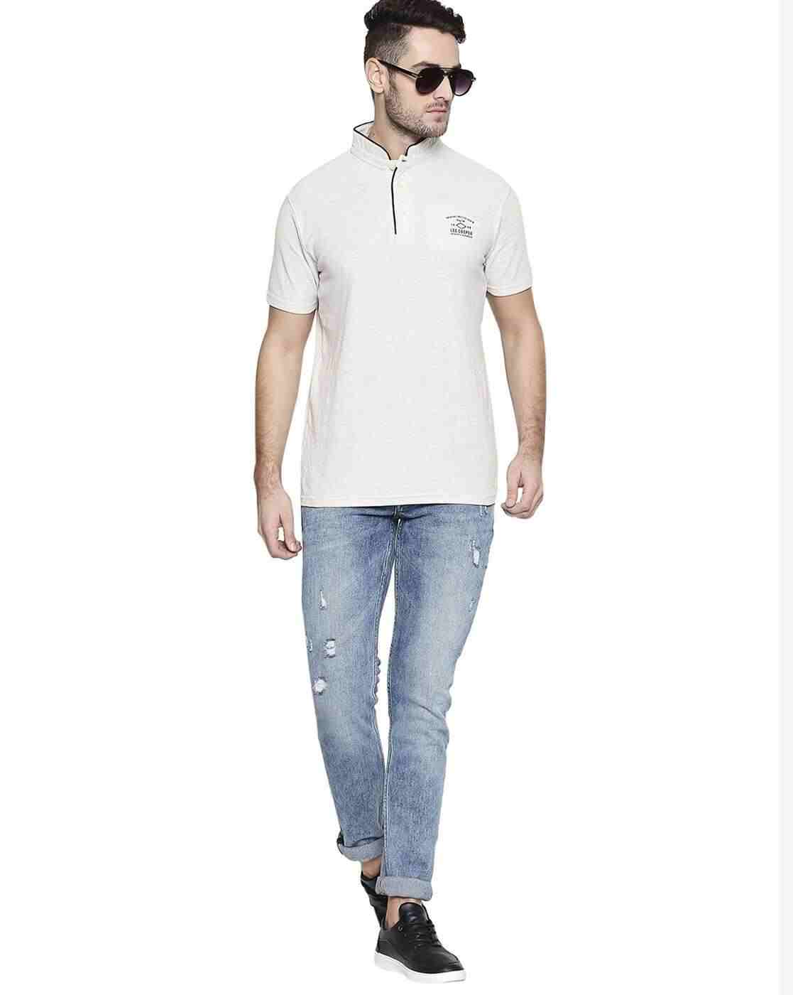 Lee Cooper | Men Low-Rise Distressed Slim Fit Jeans|3