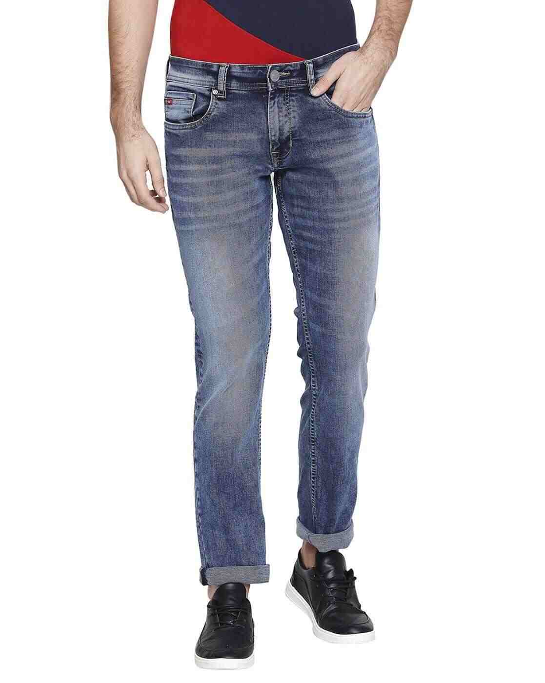 Lee Cooper | Men Low-Rise Washed Slim Fit Jeans|0