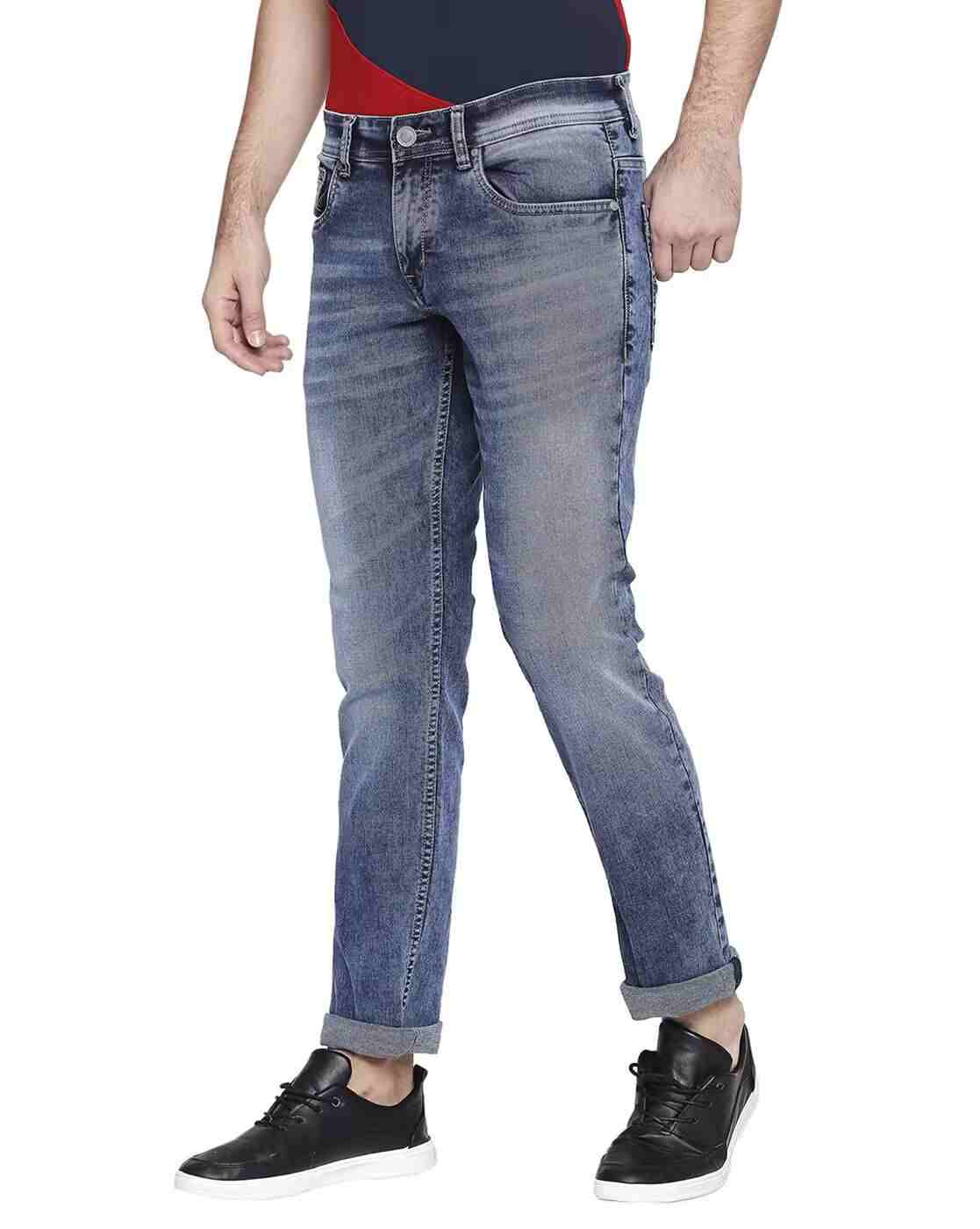 Lee Cooper | Men Low-Rise Washed Slim Fit Jeans|1