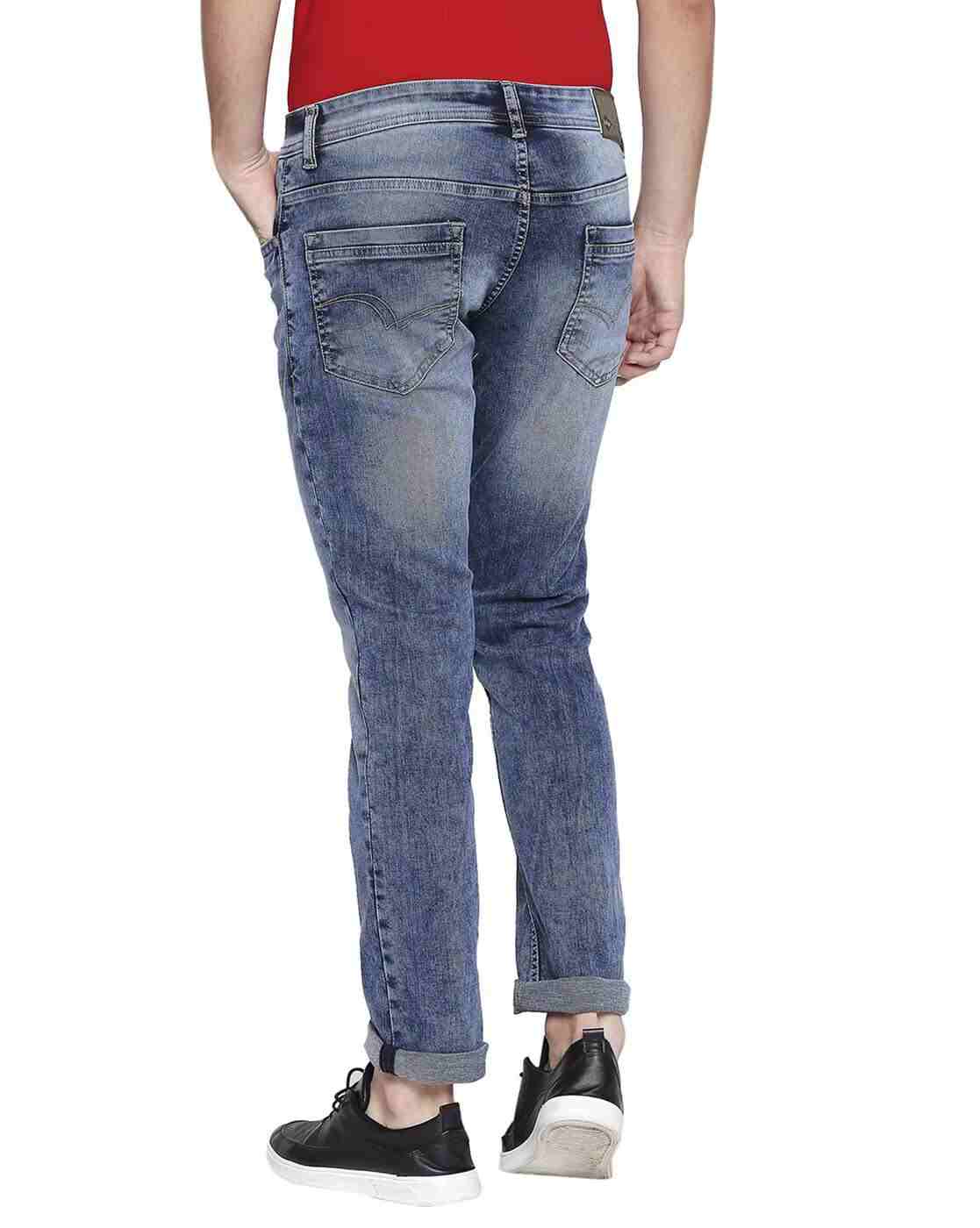 Lee Cooper | Men Low-Rise Washed Slim Fit Jeans|2
