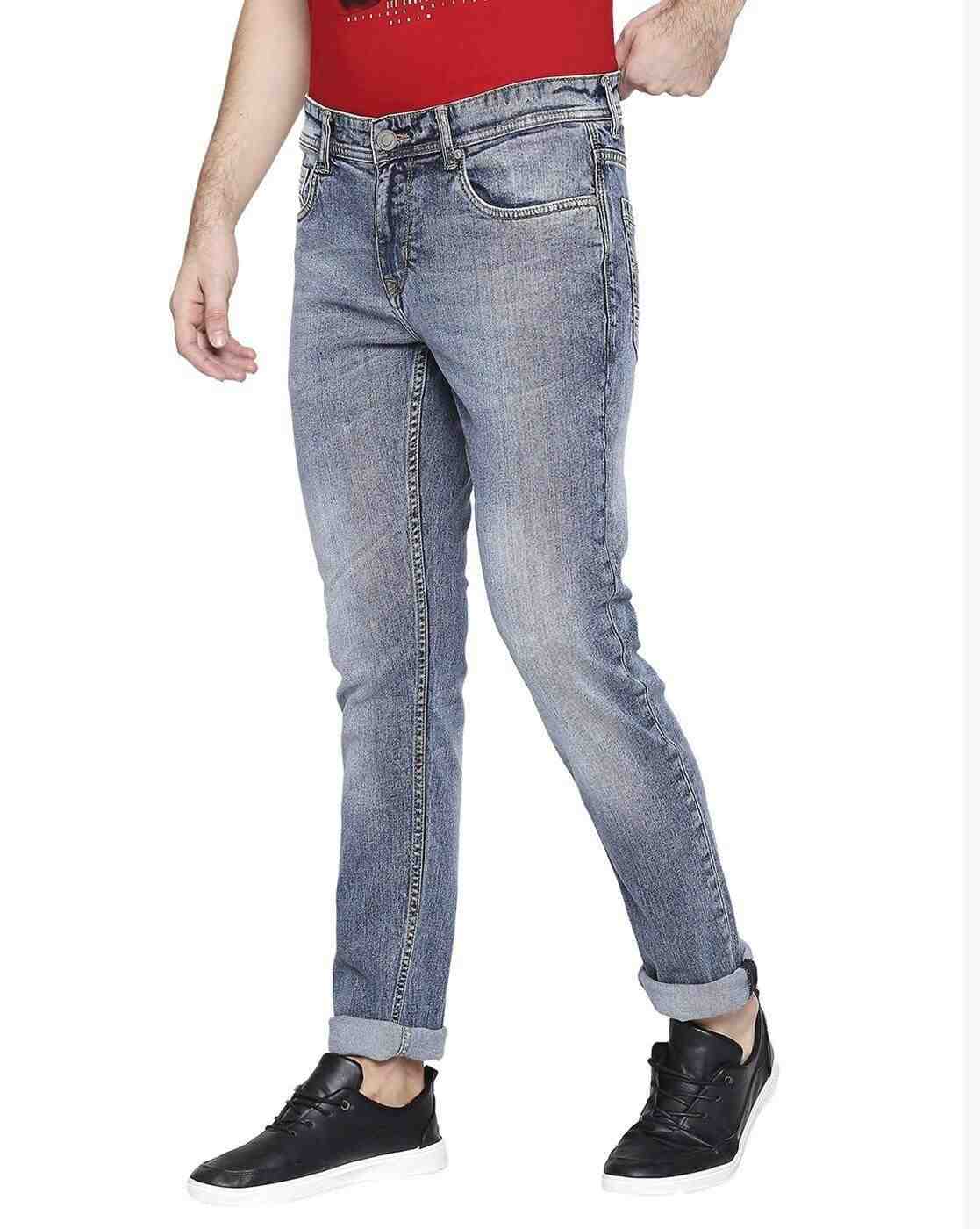 Lee Cooper | Men Low-Rise Washed Slim Fit Jeans|1