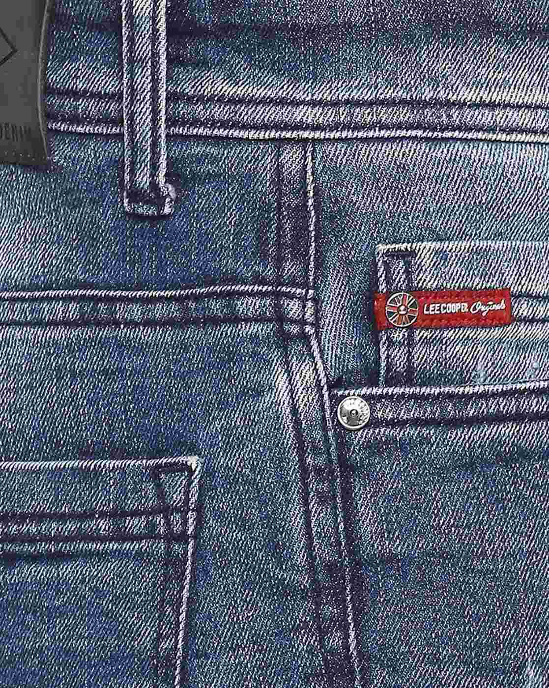Lee Cooper | Men Distressed Low-Rise Washed Slim Fit Jeans|4
