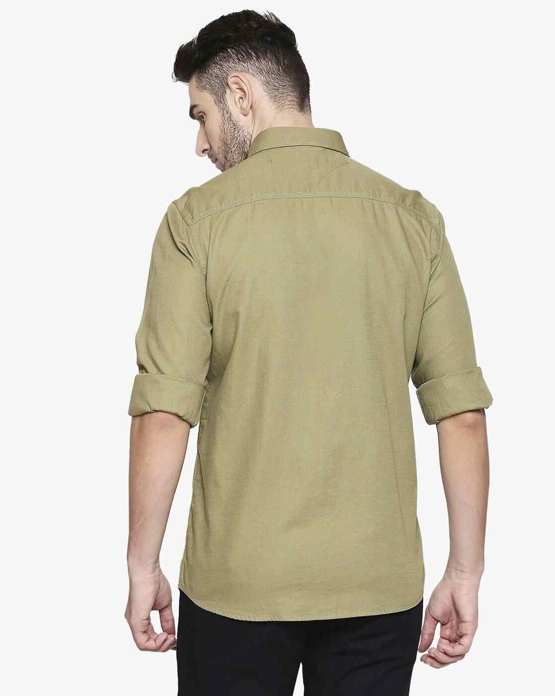 Lee Cooper | Cotton Shirt with Patch Pocket|2