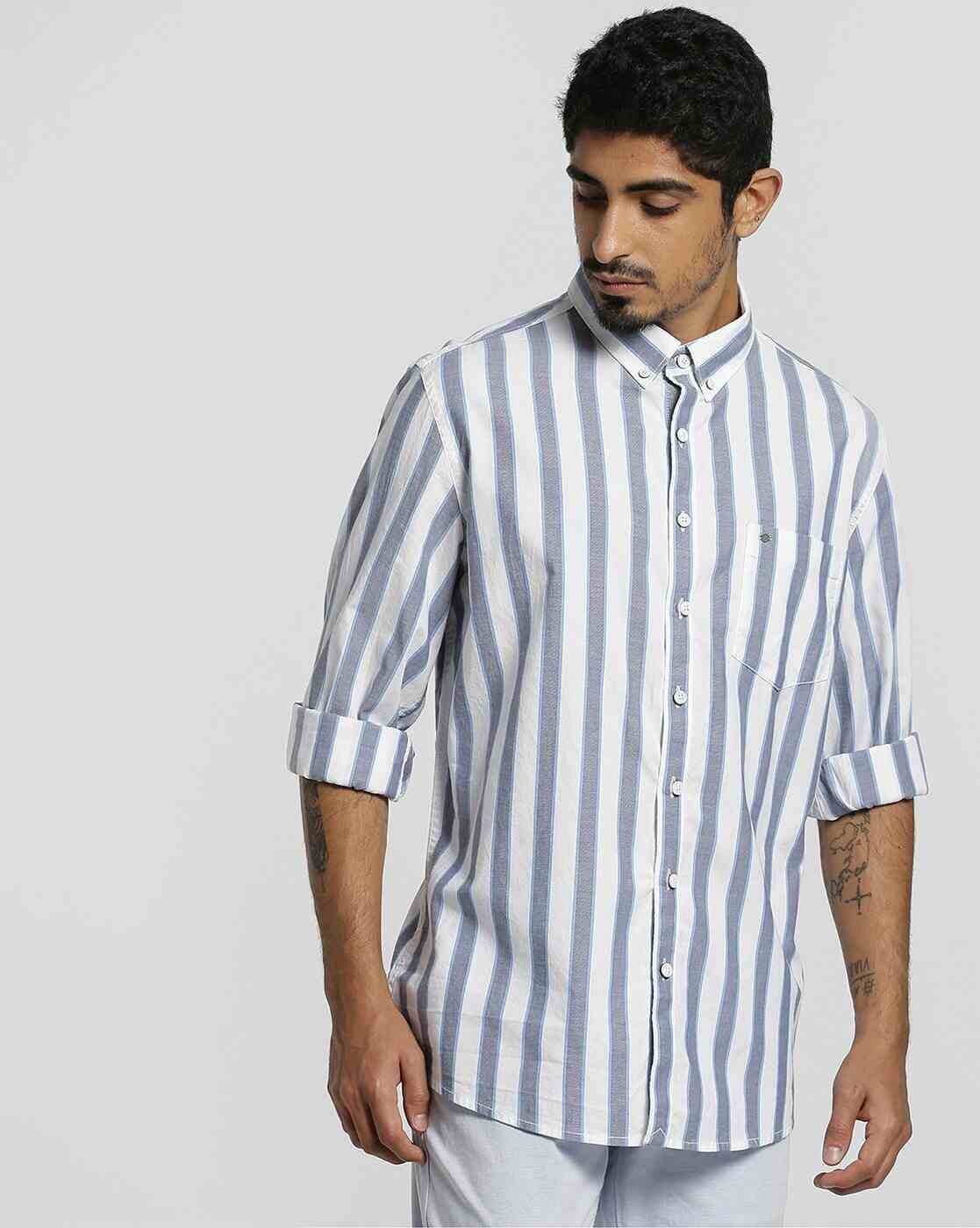 Lee Cooper | Striped Shirt with Button-Down Collar|0