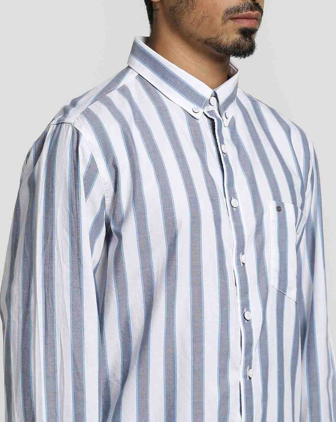 Lee Cooper | Striped Shirt with Button-Down Collar|5