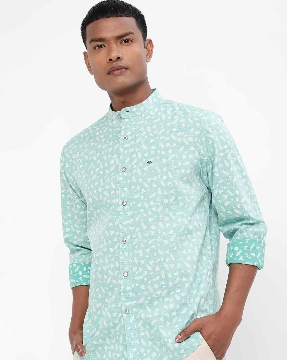 Lee Cooper | Micro Print Band-Collar Shirt|0