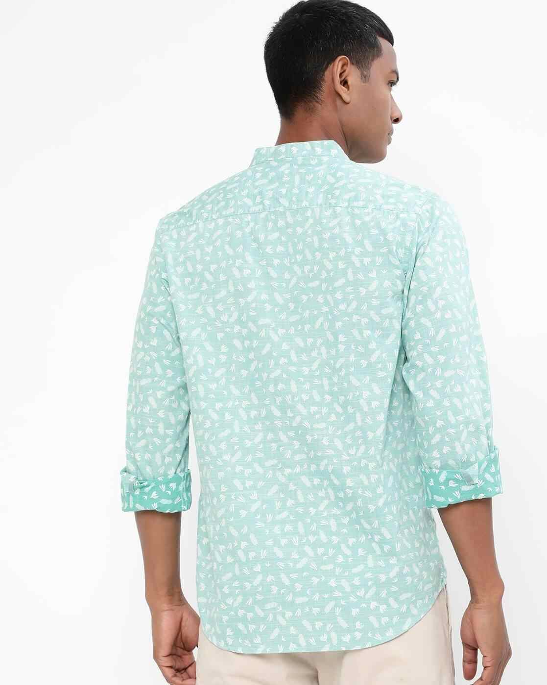 Lee Cooper | Micro Print Band-Collar Shirt|2