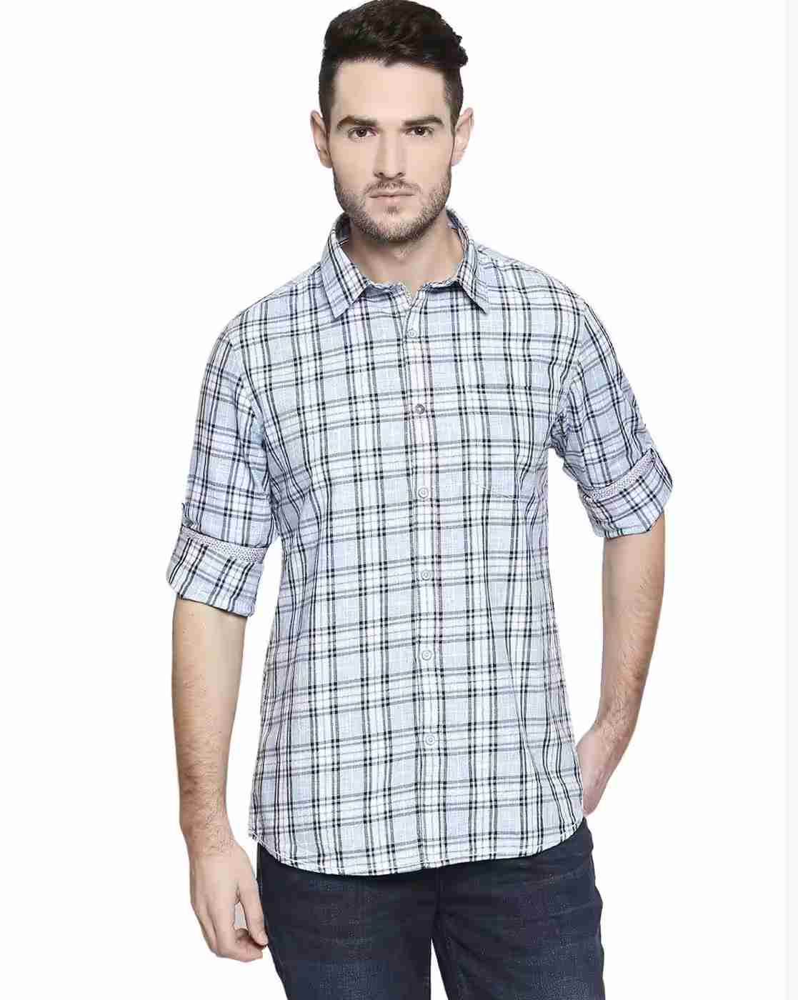 Lee Cooper | Checked Shirt with Spread Collar|0