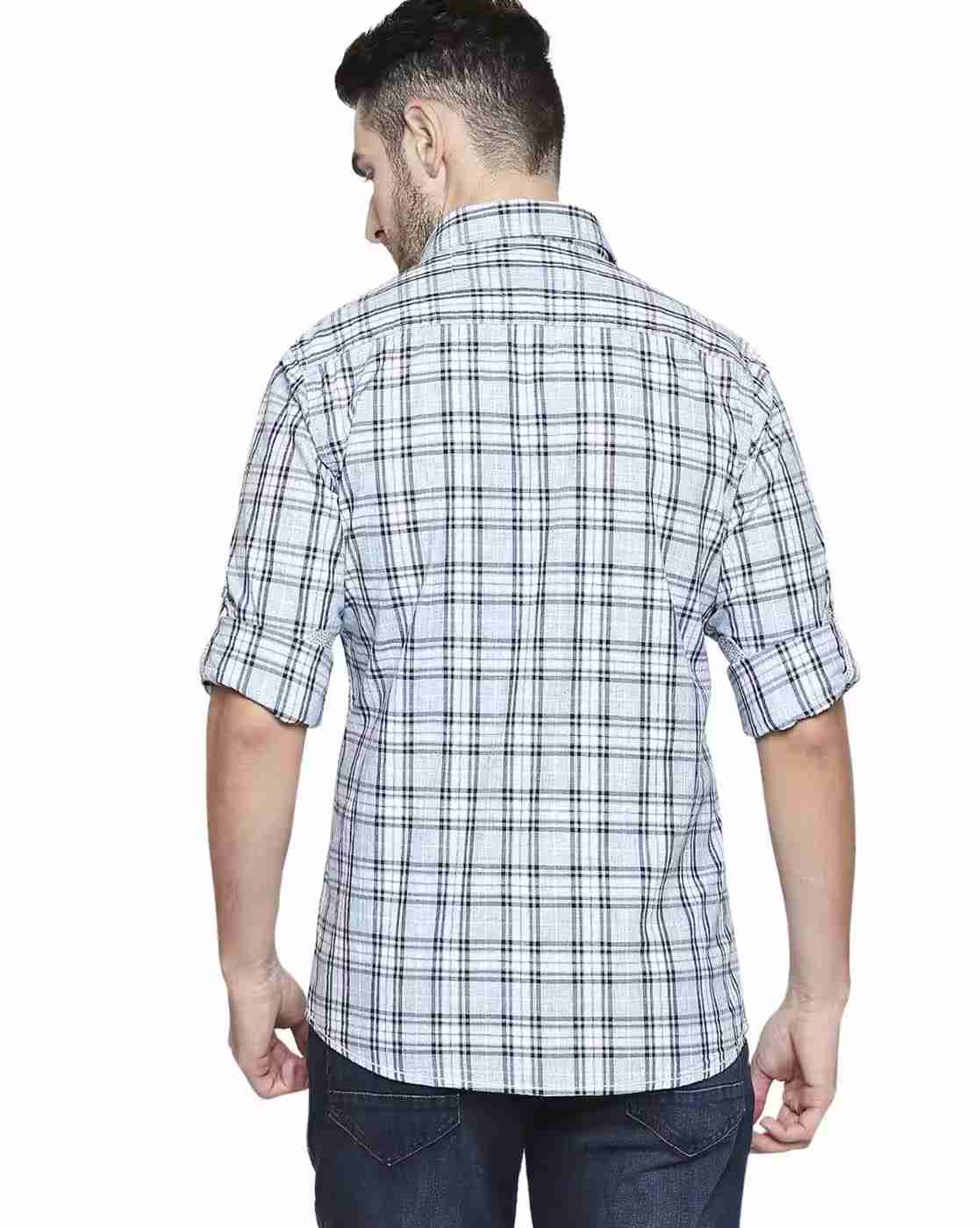 Lee Cooper | Checked Shirt with Spread Collar|2