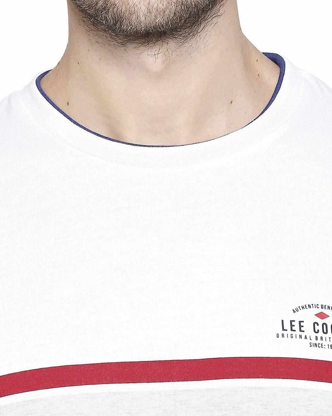 Lee Cooper | Crew-Neck T-shirt with Contrast Stripes|4