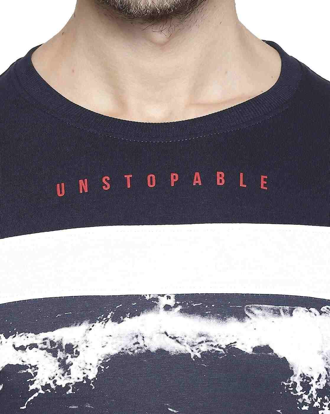 Lee Cooper | Graphic Print Colourblock Crew-Neck T-shirt|4