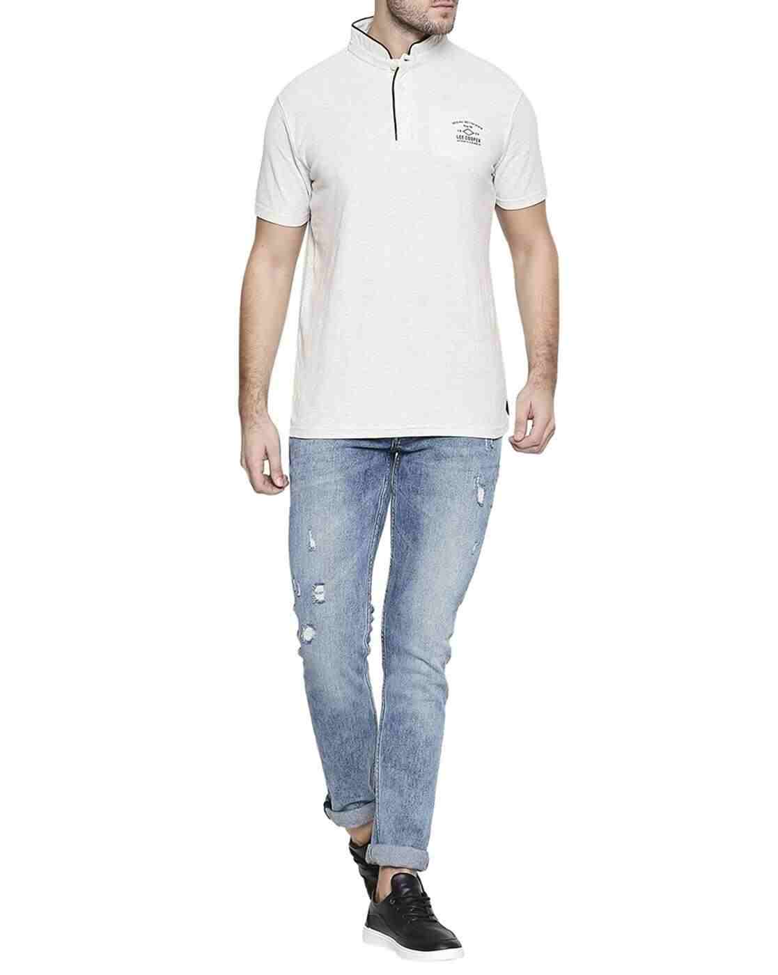 Lee Cooper | Polo T-shirt with Band Collar|3