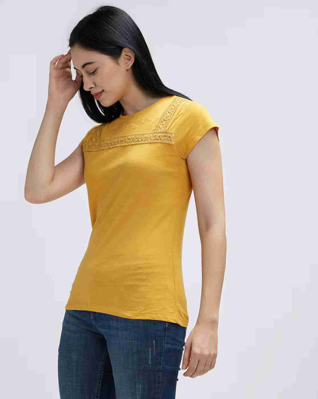 Lee Cooper | Lace Crew-Neck T-shirt|1