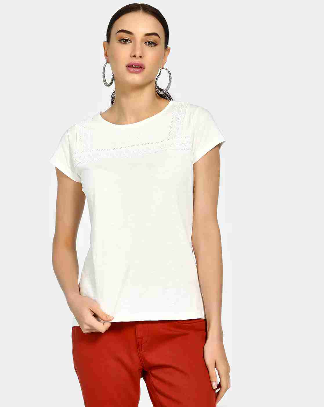 Lace Crew-Neck T-shirt
