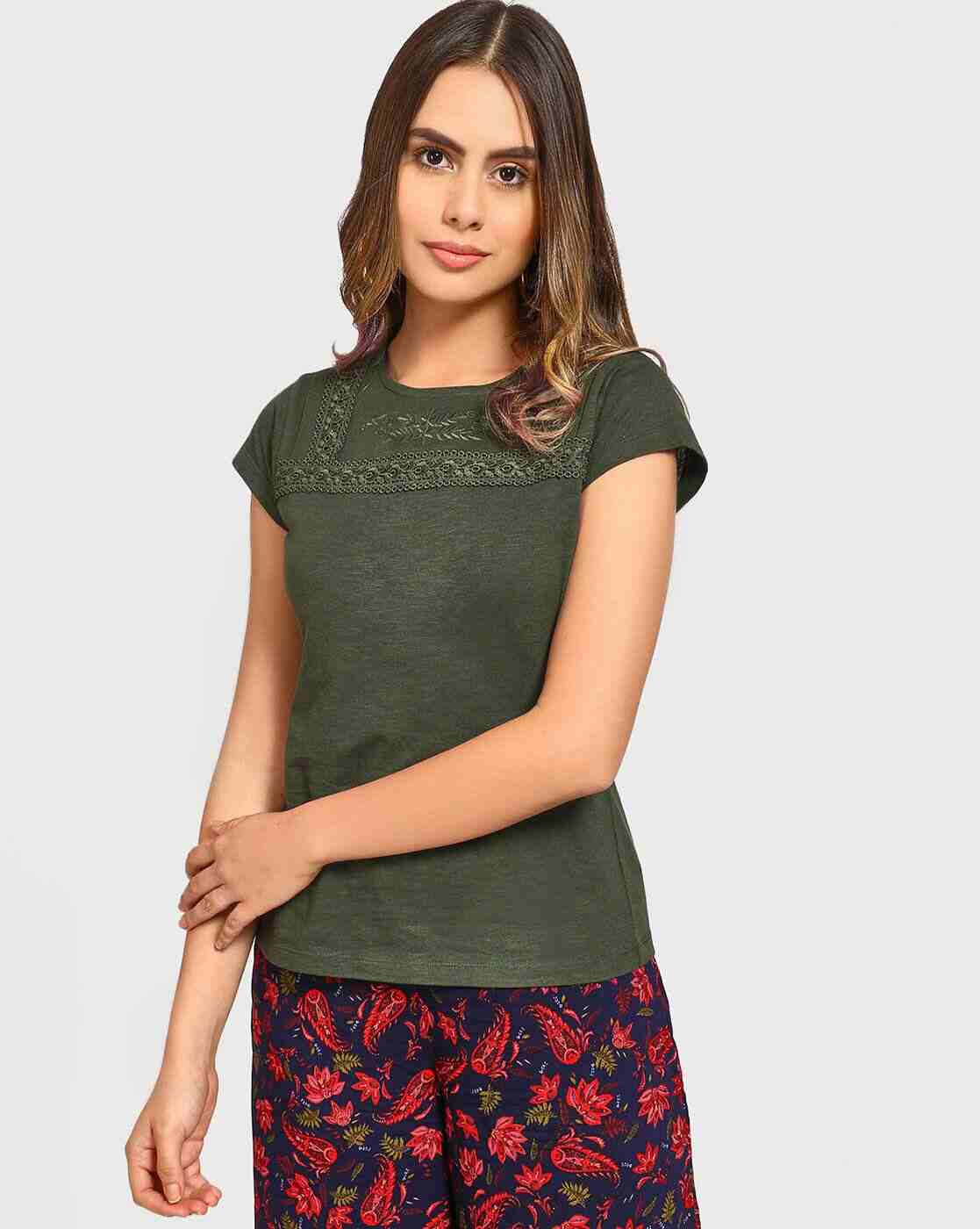 Lace Crew-Neck T-shirt