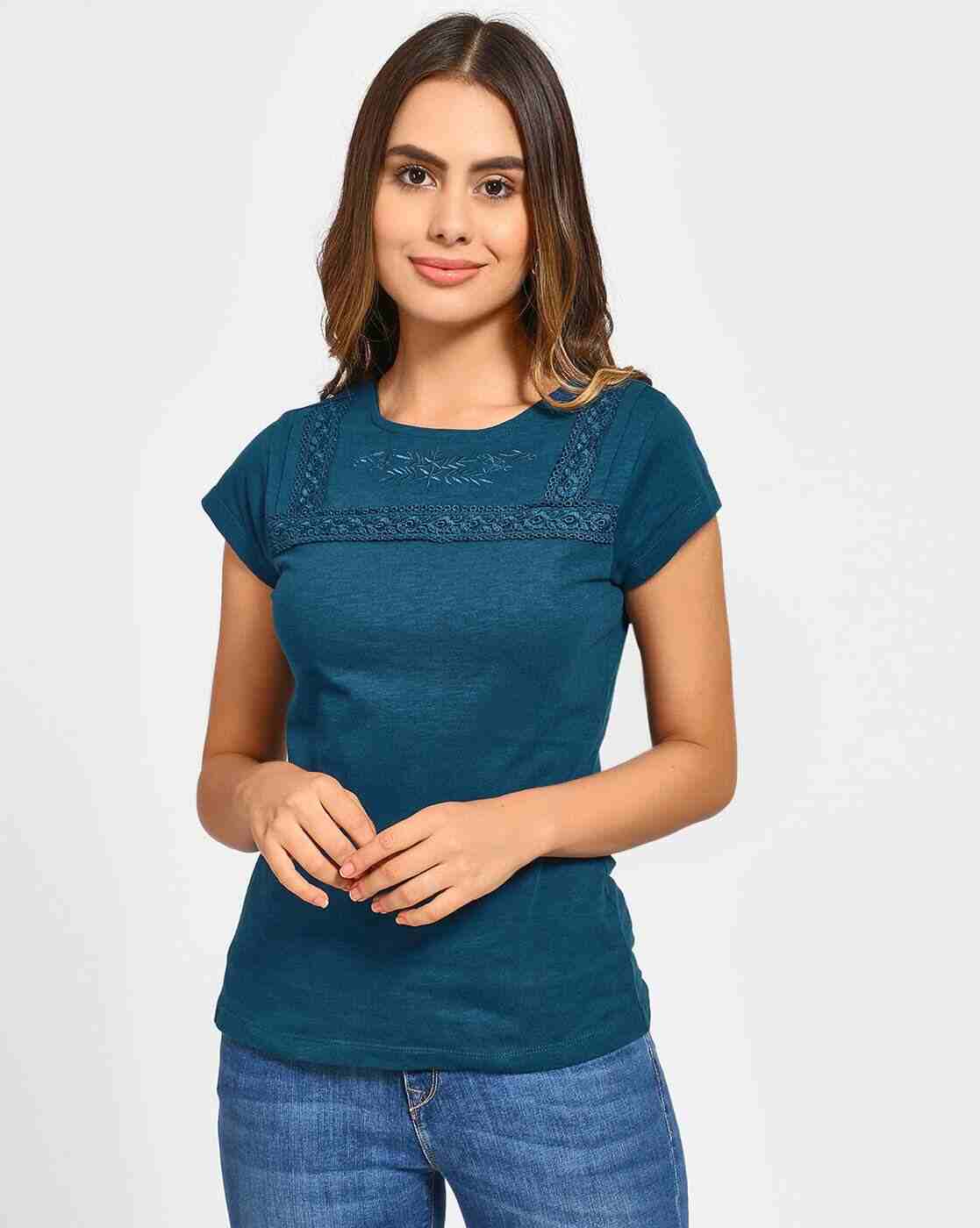 Lace Crew-Neck T-shirt