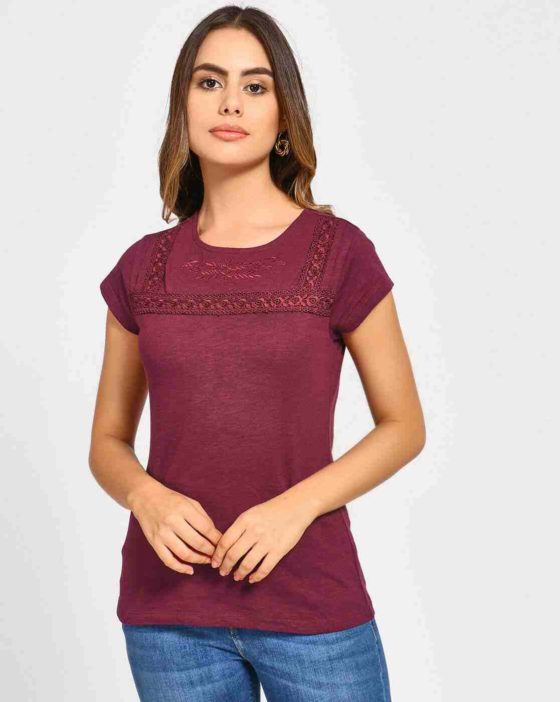 Lace Crew-Neck T-shirt