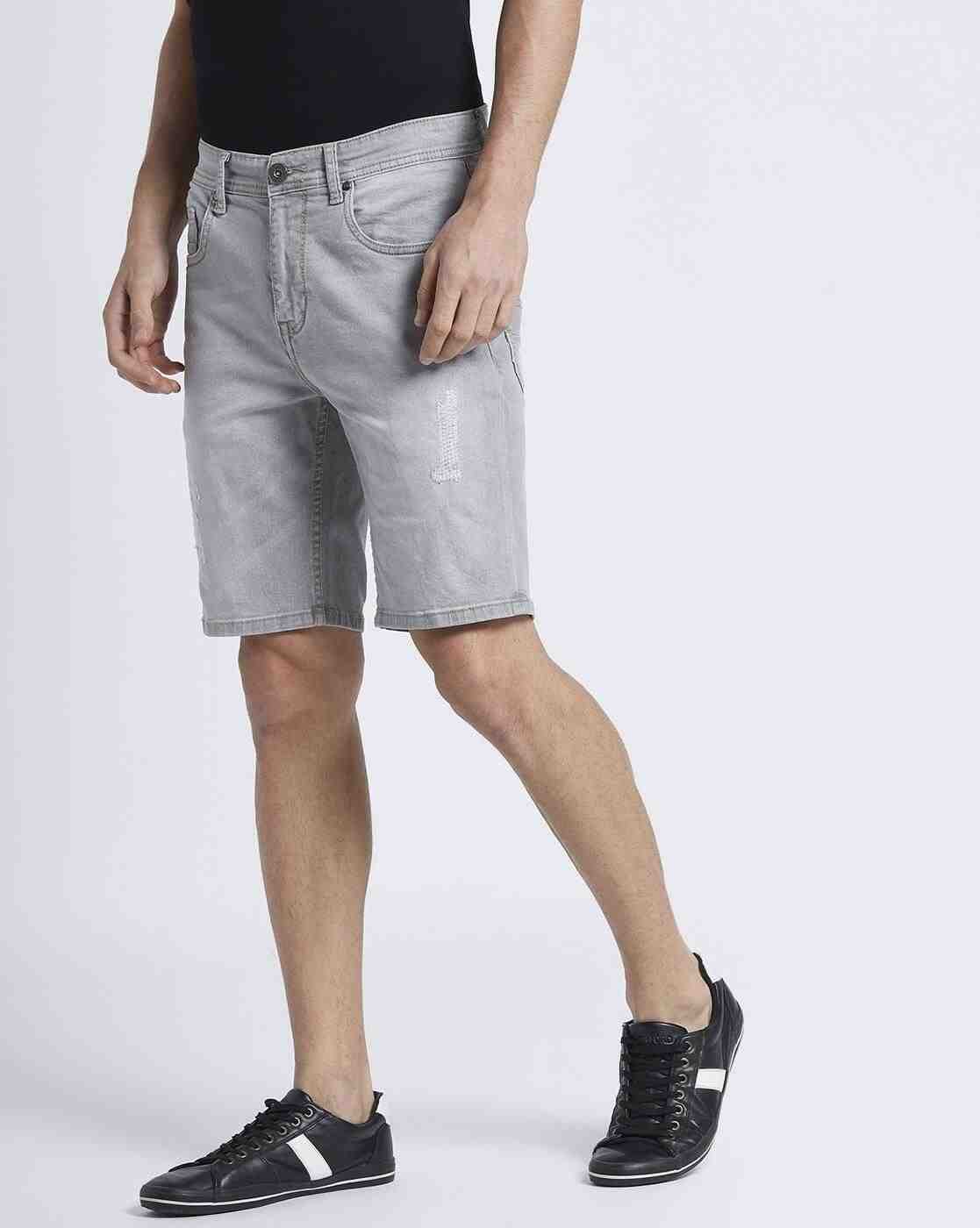 Lee Cooper | Washed Distressed Denim City Shorts|1