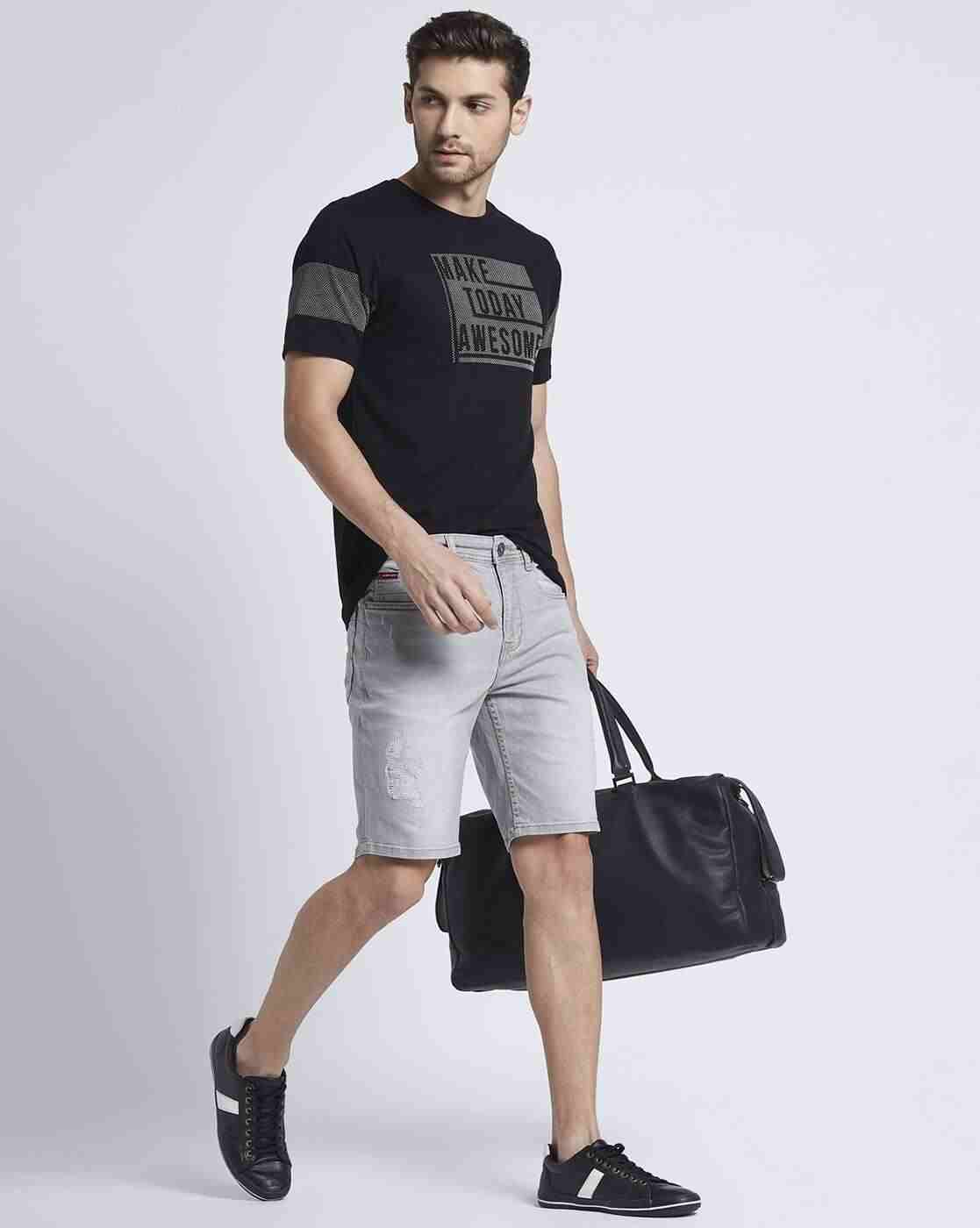 Lee Cooper | Washed Distressed Denim City Shorts|4