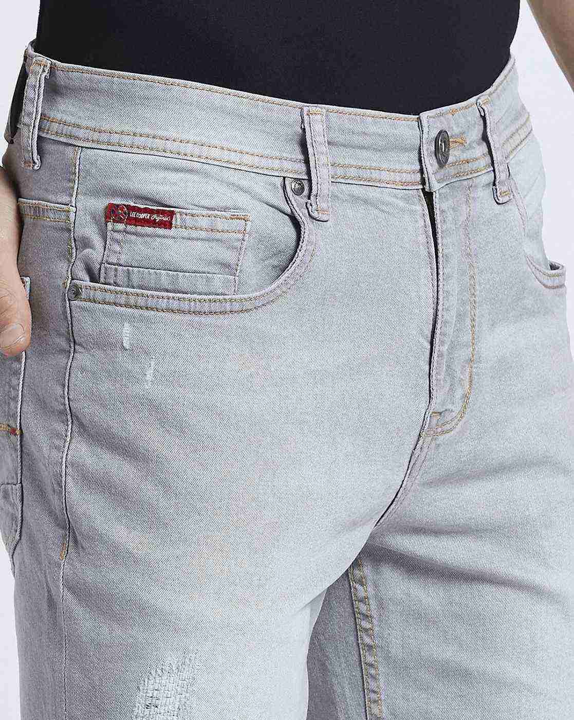 Lee Cooper | Washed Distressed Denim City Shorts|5
