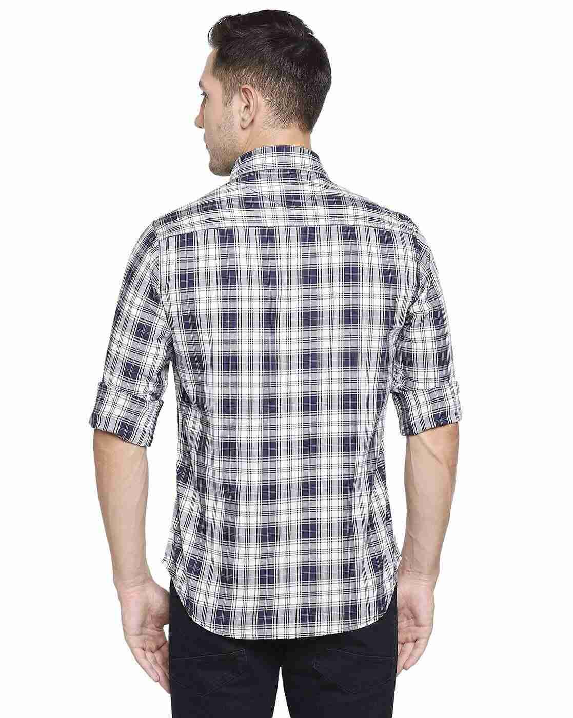 Lee Cooper | Checked Cotton Shirt with Patch Pocket|2