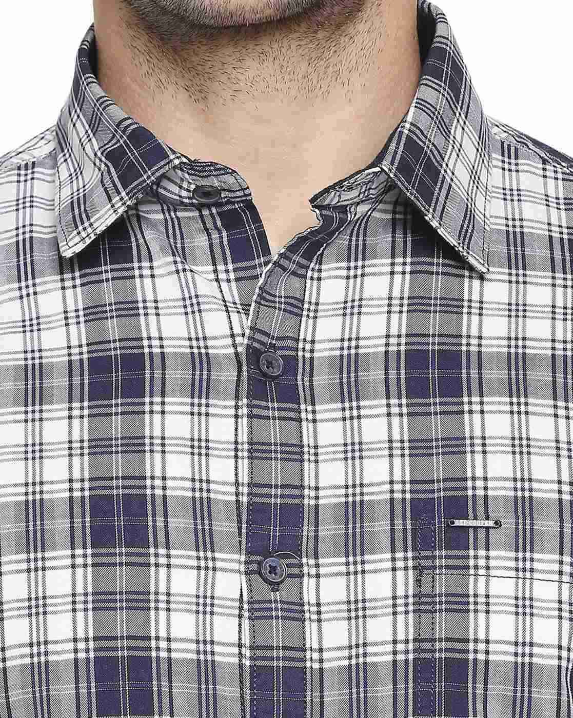 Lee Cooper | Checked Cotton Shirt with Patch Pocket|4