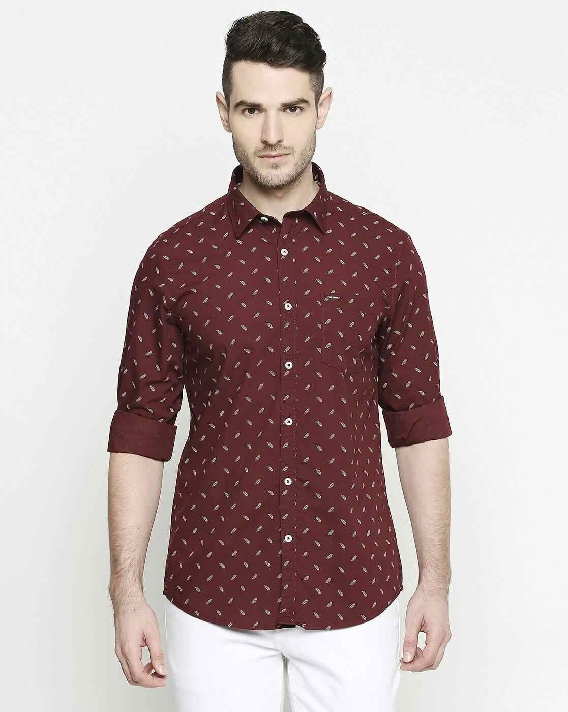 Lee Cooper | Printed Shirt with Patch Pocket|1