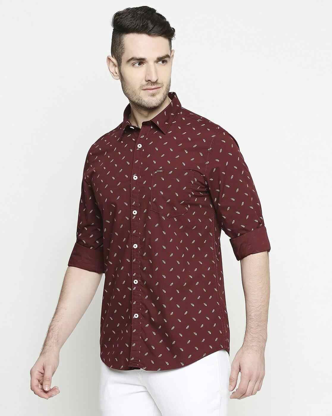 Lee Cooper | Printed Shirt with Patch Pocket|2