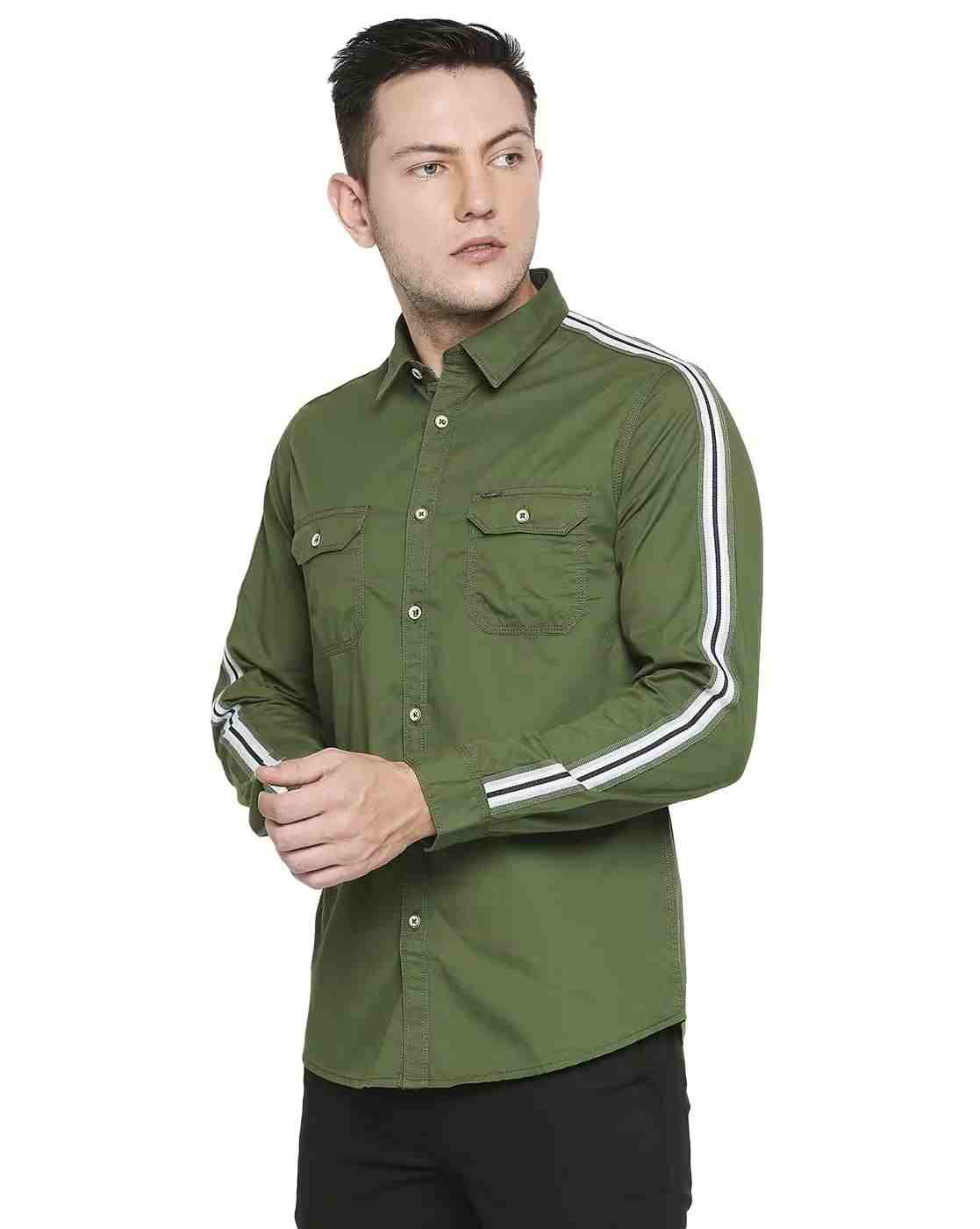 Lee Cooper | Solid Shirt with Contrast Sleeve Taping|1