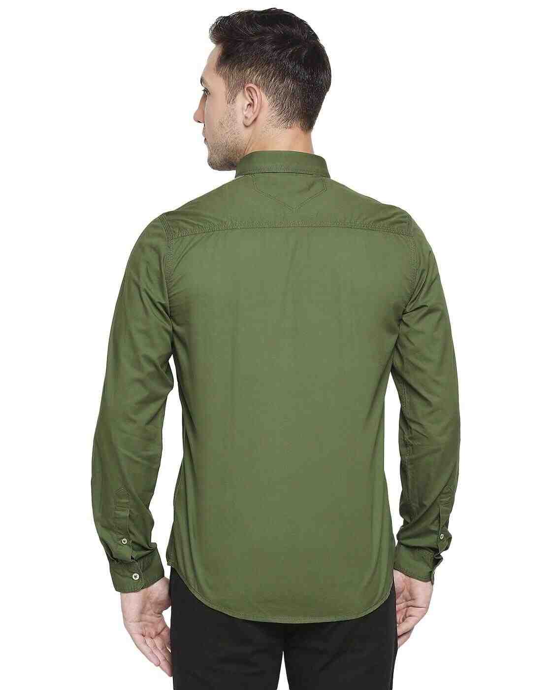 Lee Cooper | Solid Shirt with Contrast Sleeve Taping|2