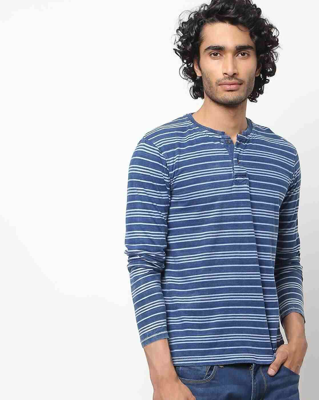 Lee Cooper | Striped Henley T-shirt|0