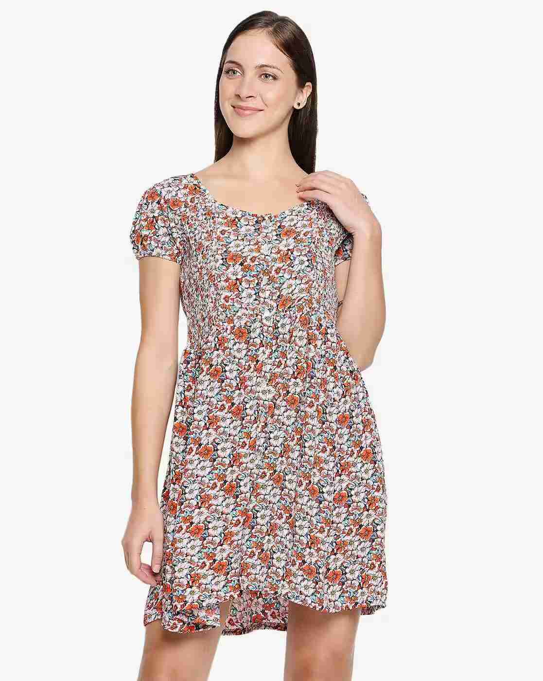 Lee Cooper | Floral Print A-line Dress|0