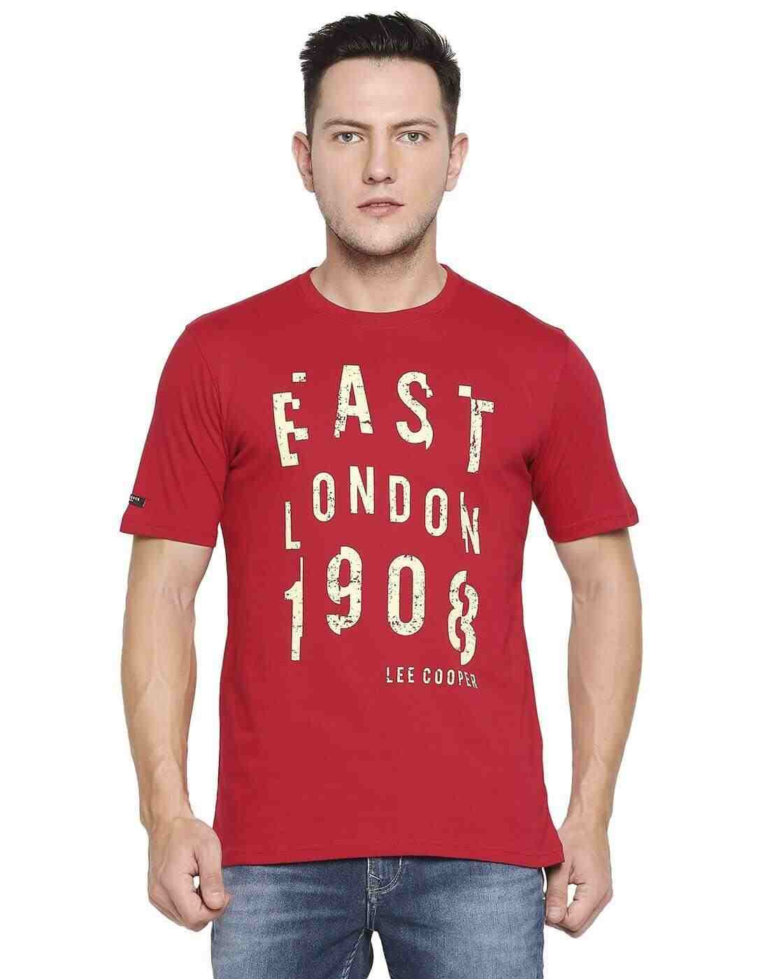 Lee Cooper | Typographic Print Crew-Neck Cotton T-shirt|0
