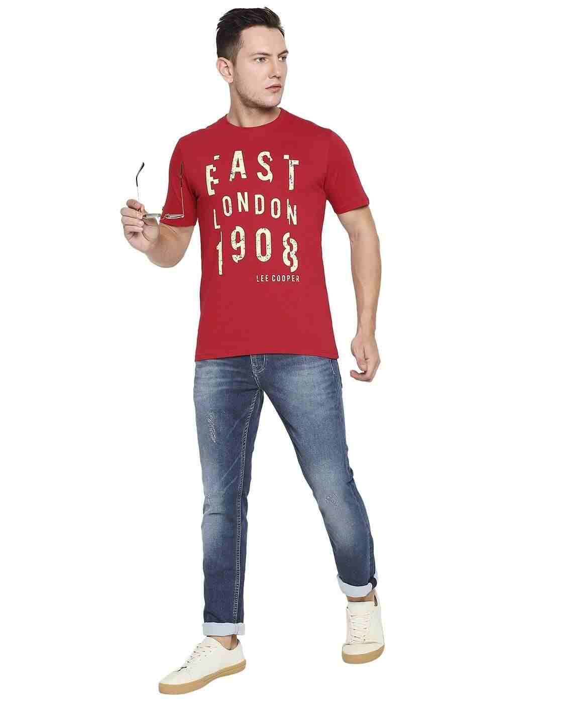 Lee Cooper | Typographic Print Crew-Neck Cotton T-shirt|3