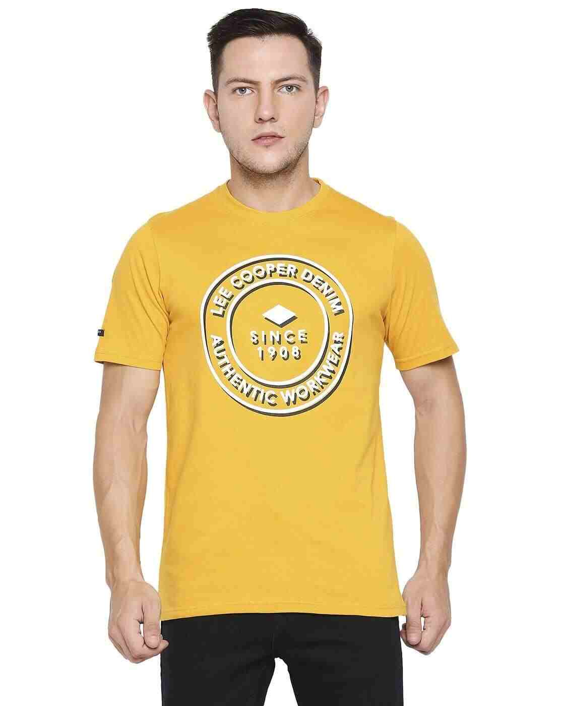 Brand Print Crew-Neck Cotton T-shirt