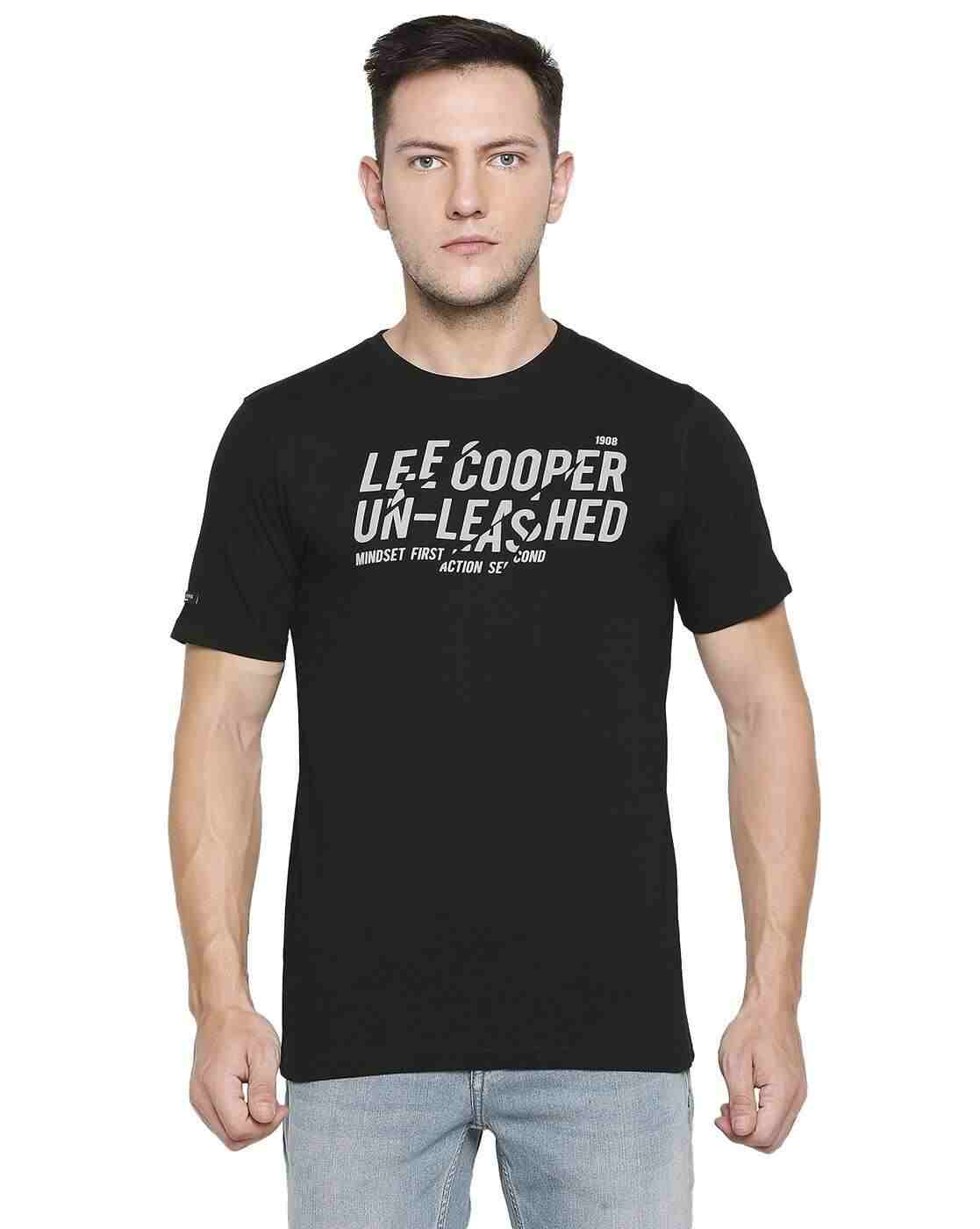 Lee Cooper | Typographic Print Crew-Neck Cotton T-shirt|0