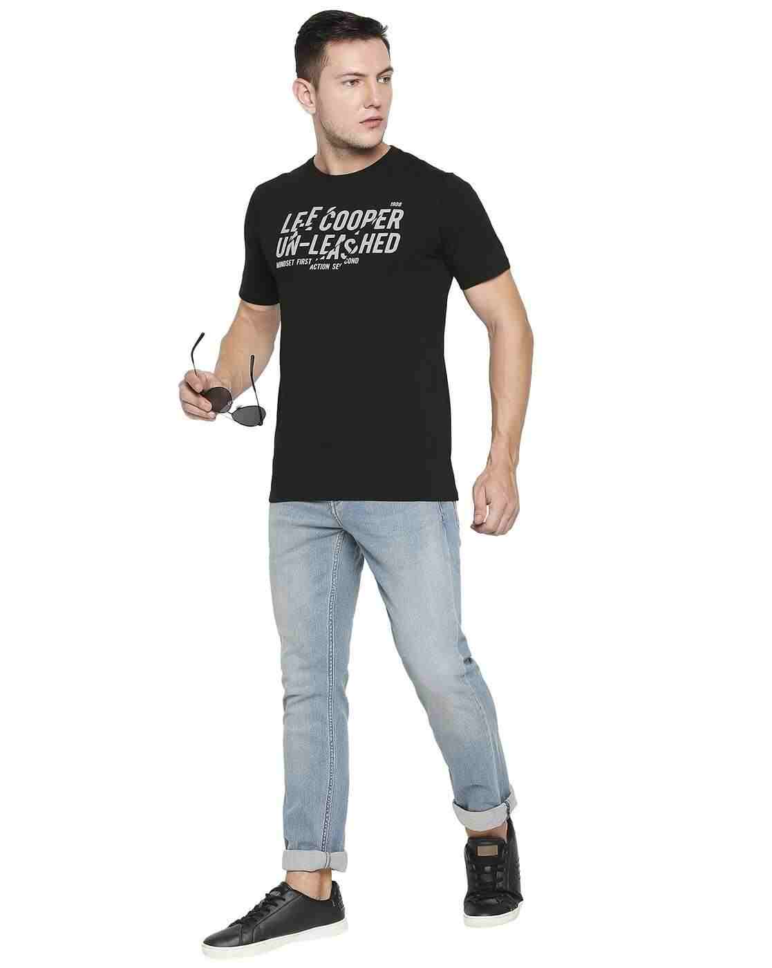 Lee Cooper | Typographic Print Crew-Neck Cotton T-shirt|3