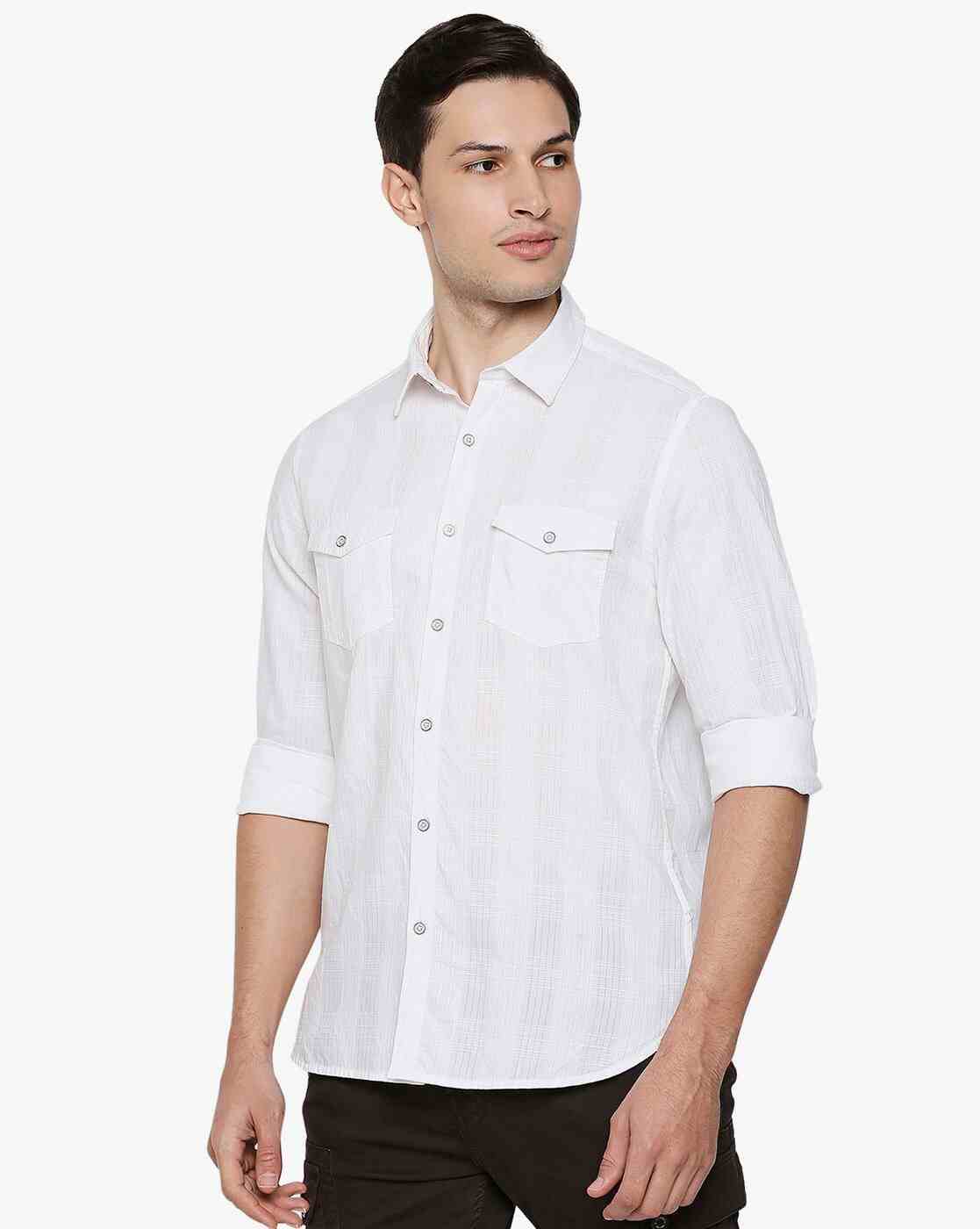 Lee Cooper | Checked Shirt with Buttoned Flap Pocket|1