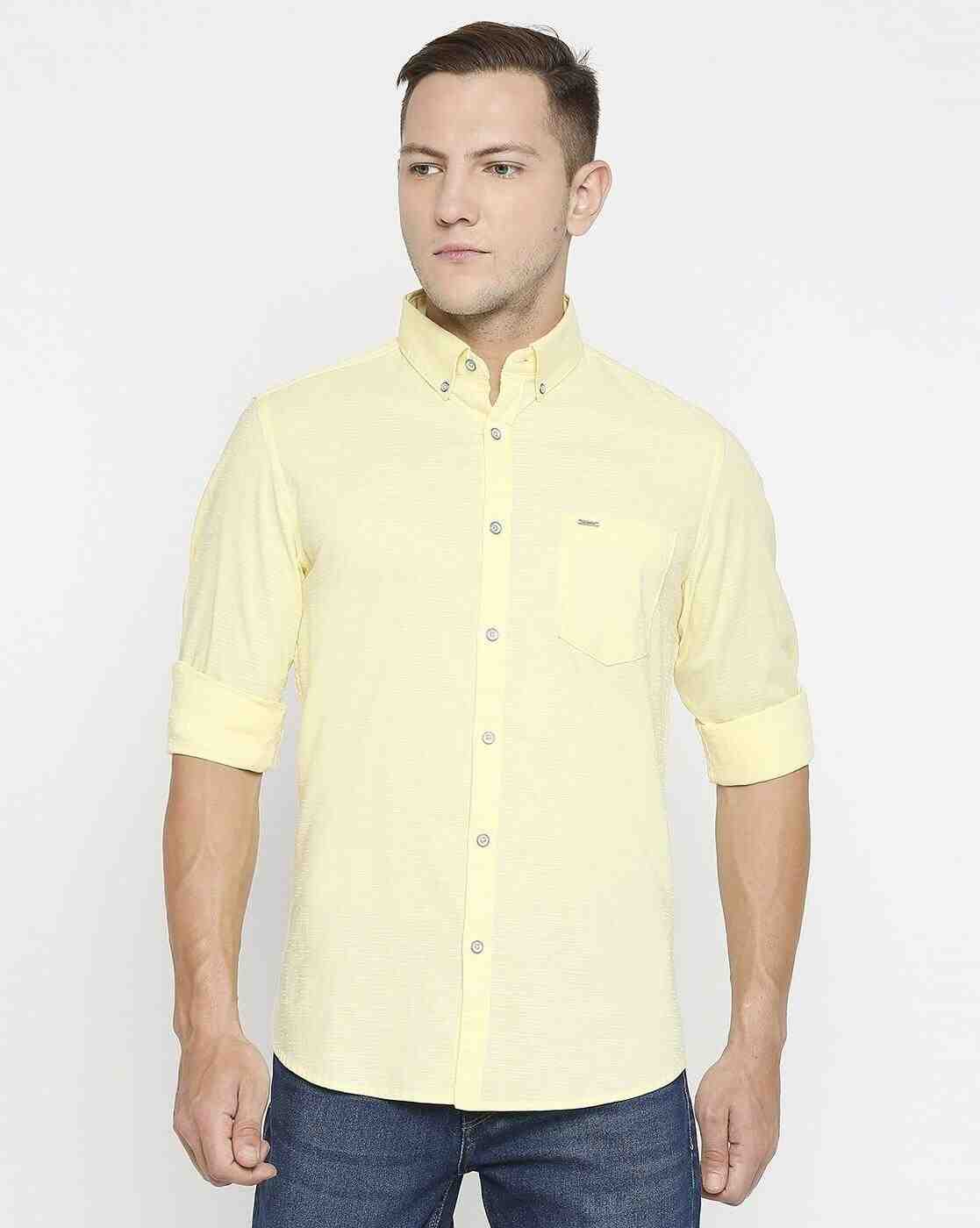 Speckled Cotton Shirt with Patch Pocket