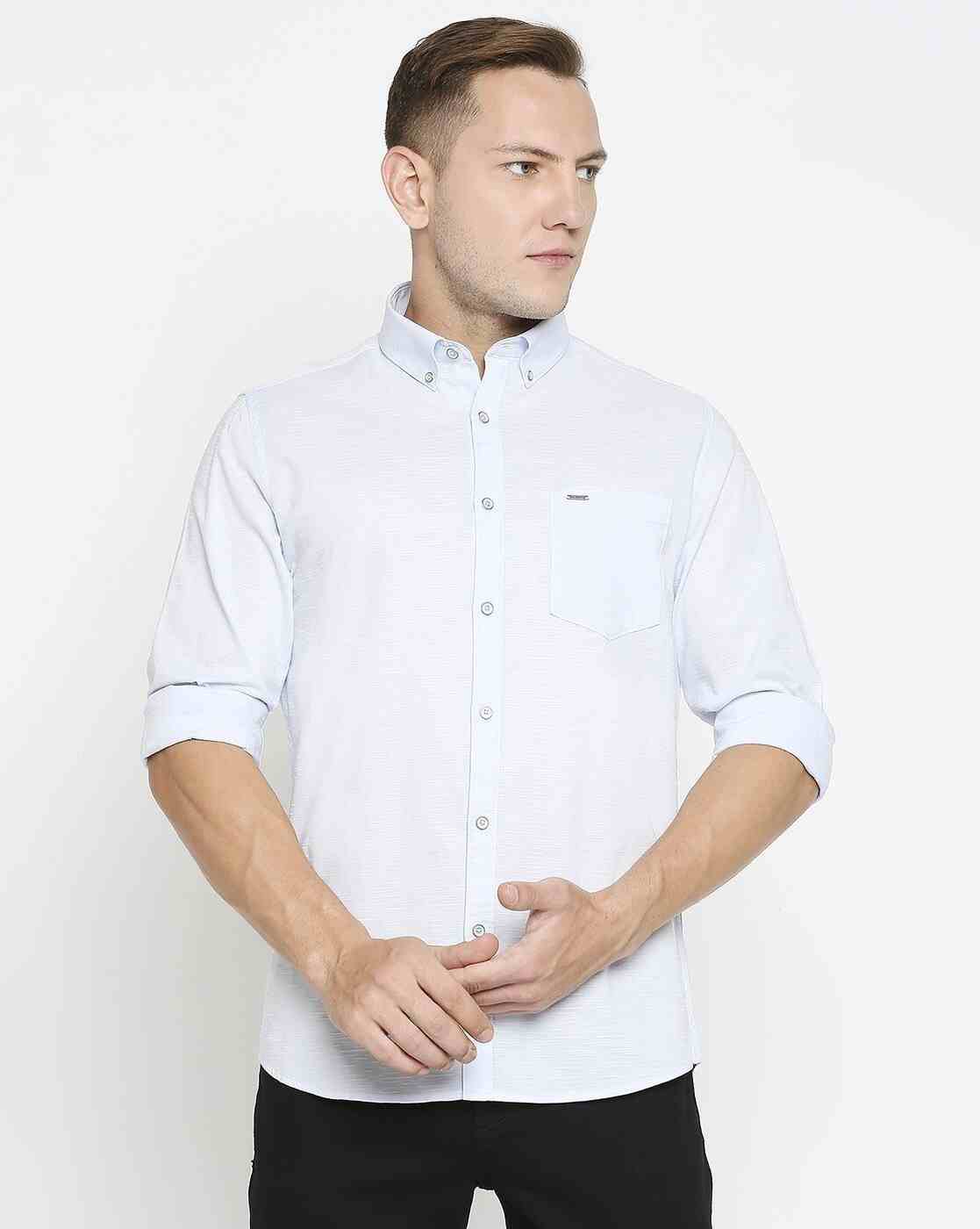 Lee Cooper | Speckled Cotton Shirt with Patch Pocket|0