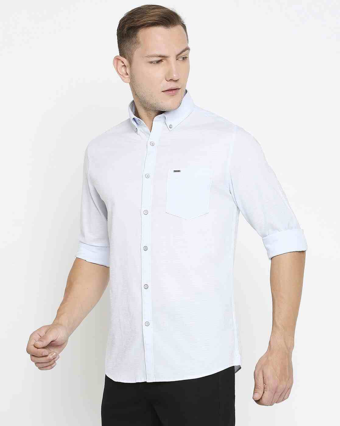 Lee Cooper | Speckled Cotton Shirt with Patch Pocket|1